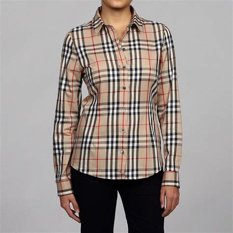 burberry girl extra large polo shirt|burberry plaid women's shirt.